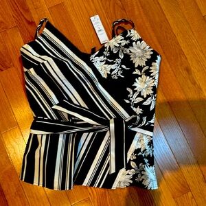 WHBM black and white tank top, NWT